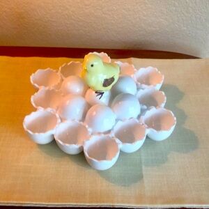Ceramic Egg Holder With Yellow Chick